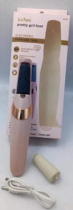 Electric Pedicure Foot File Callus Remover مزيل الكالو الكهربائي برأسين دوارين